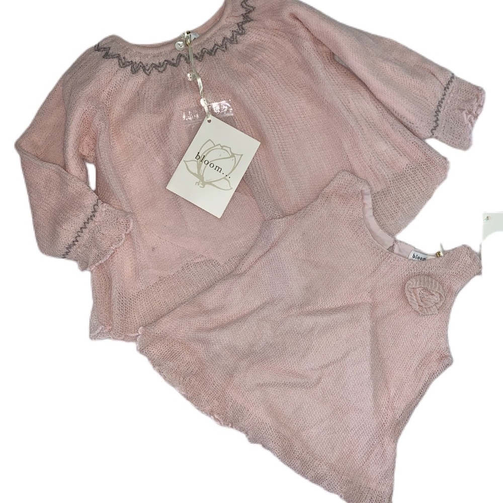 BLOOM LOVE New Pink Cardigan & Tank, Sz 12-18 mo